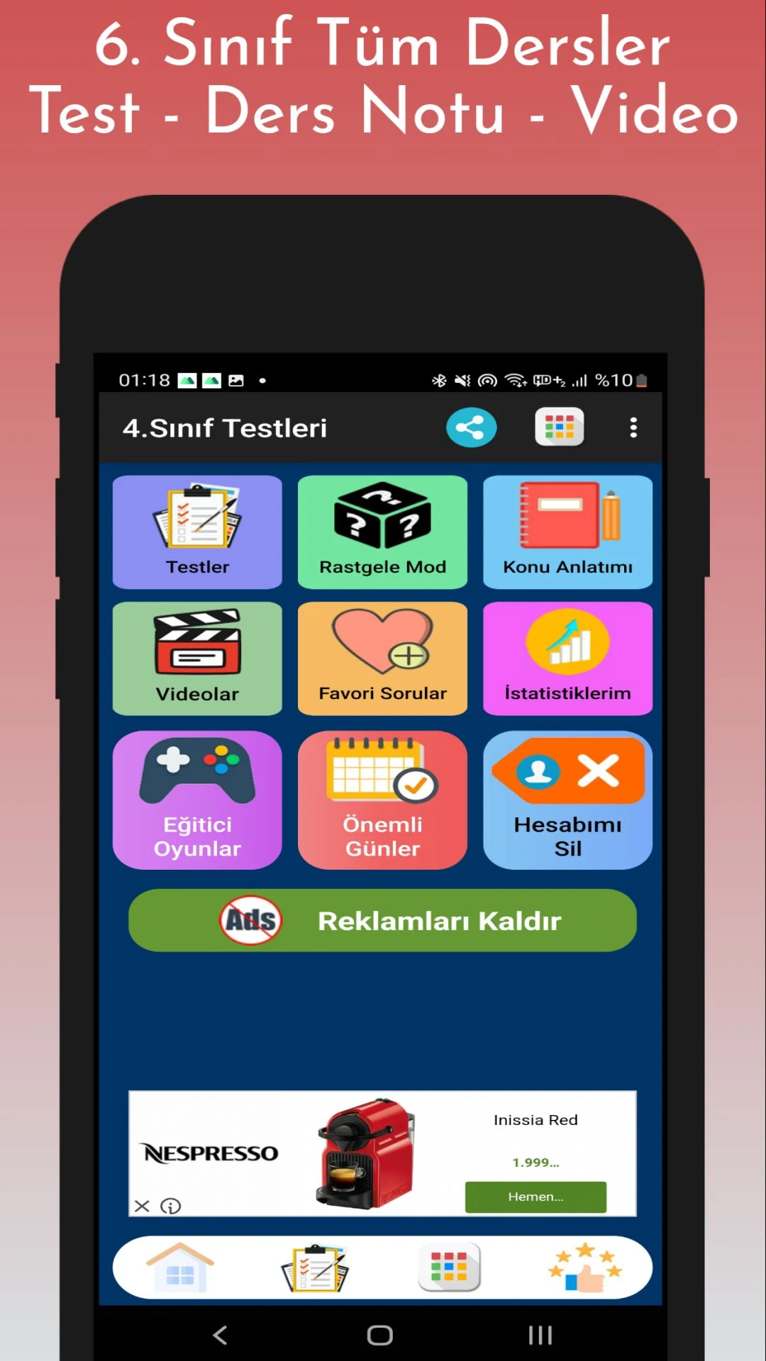 6. Sınıf Test Çöz Tüm Dersler screenshot